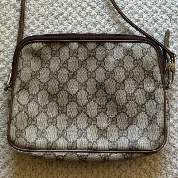Vintage Gucci Supreme Shoulder Bag Clutch GG Logo Vintage 1980s - Picture 1 of 7